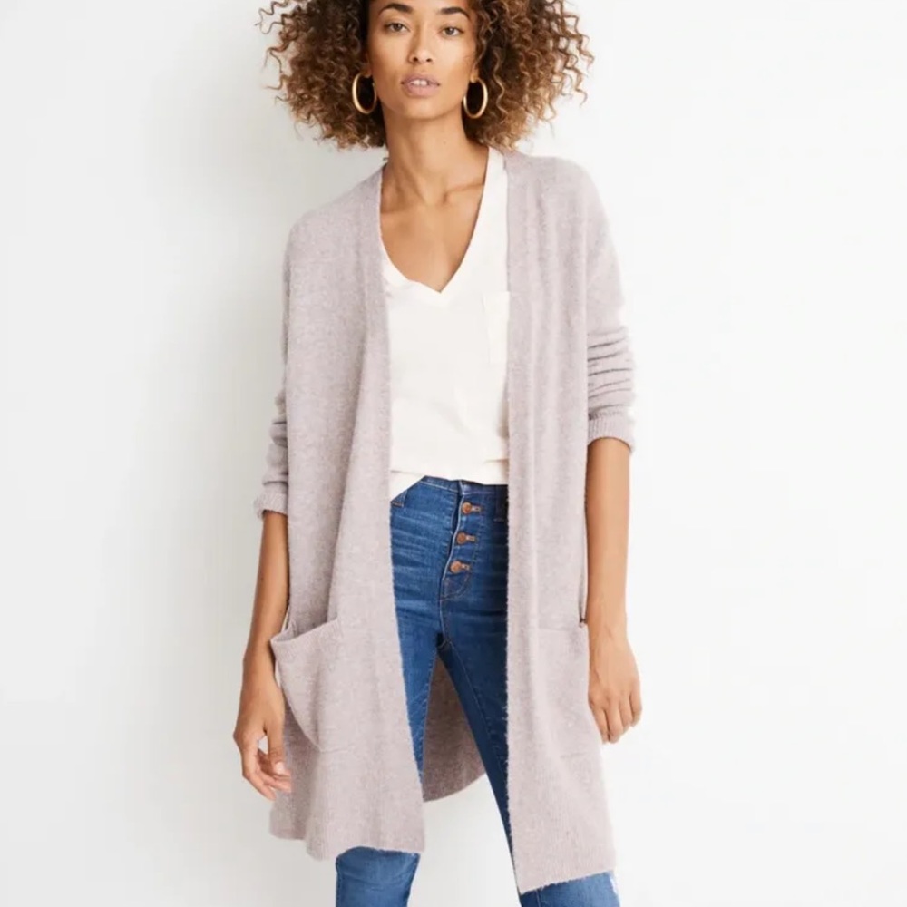 Madewell Kent Cardigan in Light Grey
